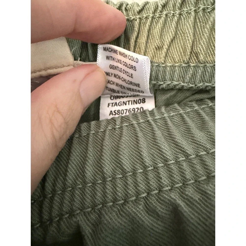 Appleseed's Petite Women's Stretch Waist Green Twill Straight Peg Pants Size PXL